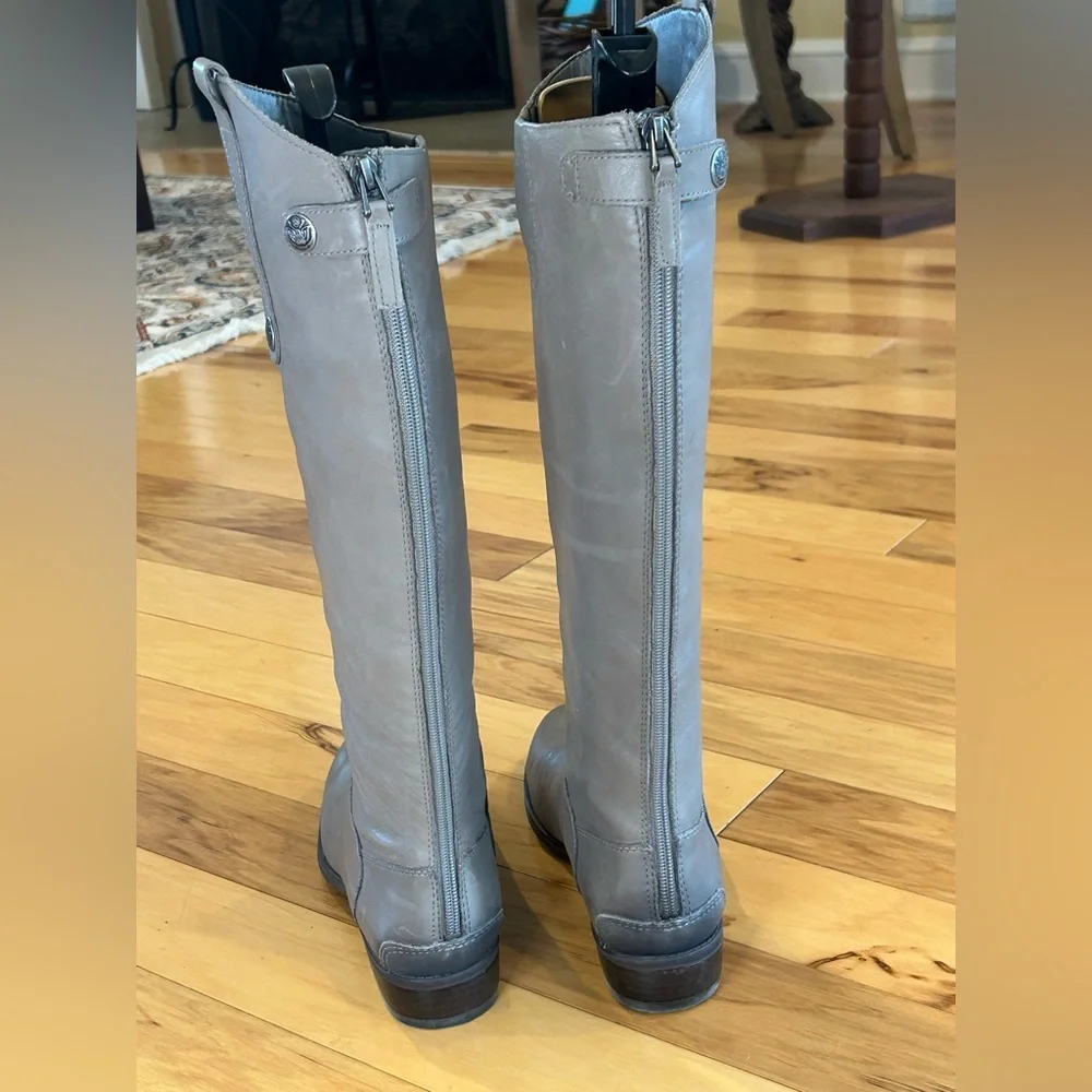 Sam Edelman Penny Leather Riding Boots in Gray